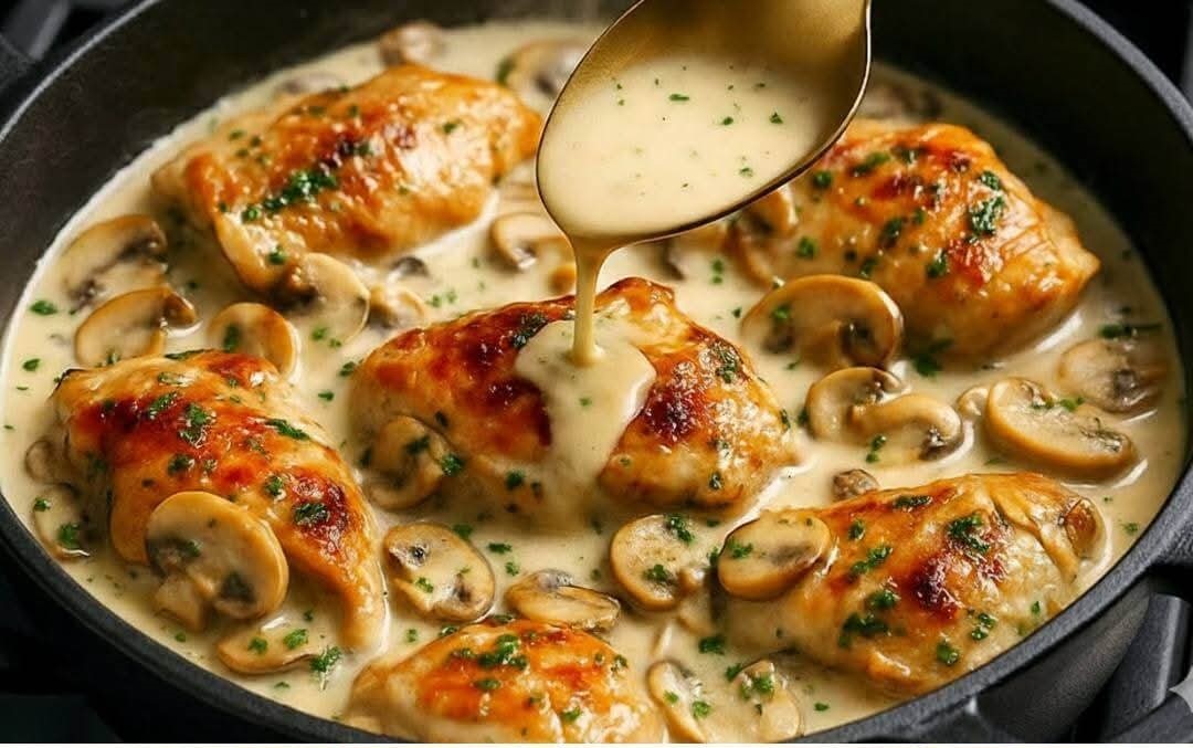 Mediterranean Creamy Mushroom Chicken In One Skillet 1