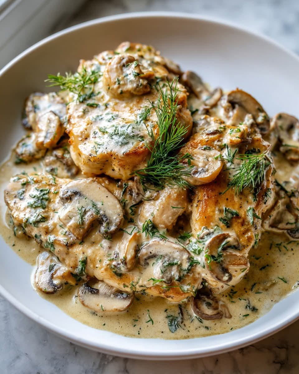 Mediterranean Creamy Dill Chicken and Mushrooms 1