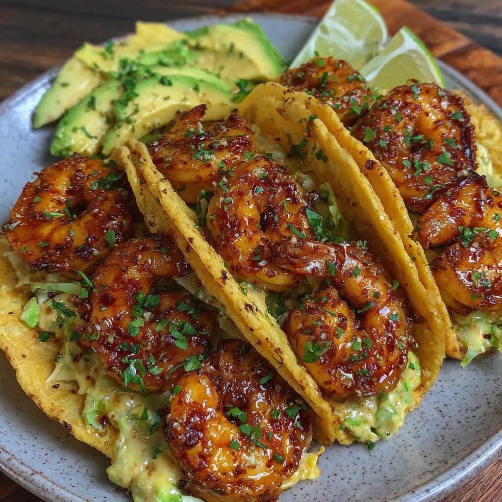 Mediterranean Shrimp Tacos with Avocado Crema 1