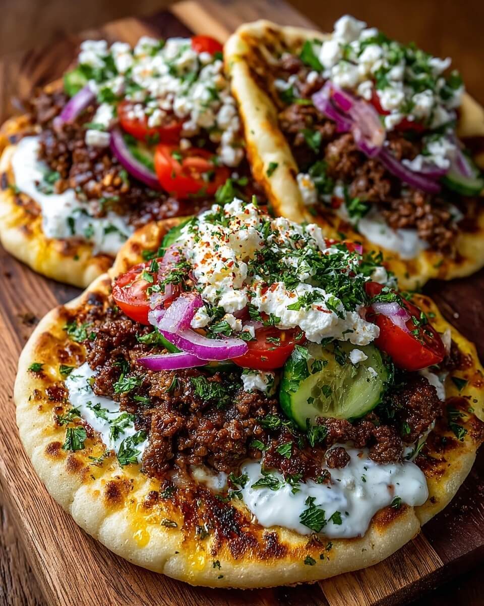 Mediterranean Mini Lahmacun Bites with Yogurt Drizzle 1
