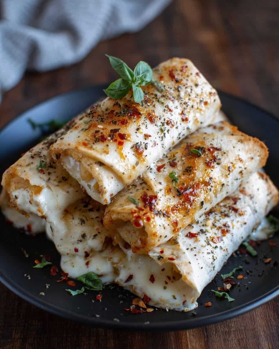 Mediterranean Crispy Baked Mozzarella Wraps with Spicy Honey Drizzle 1