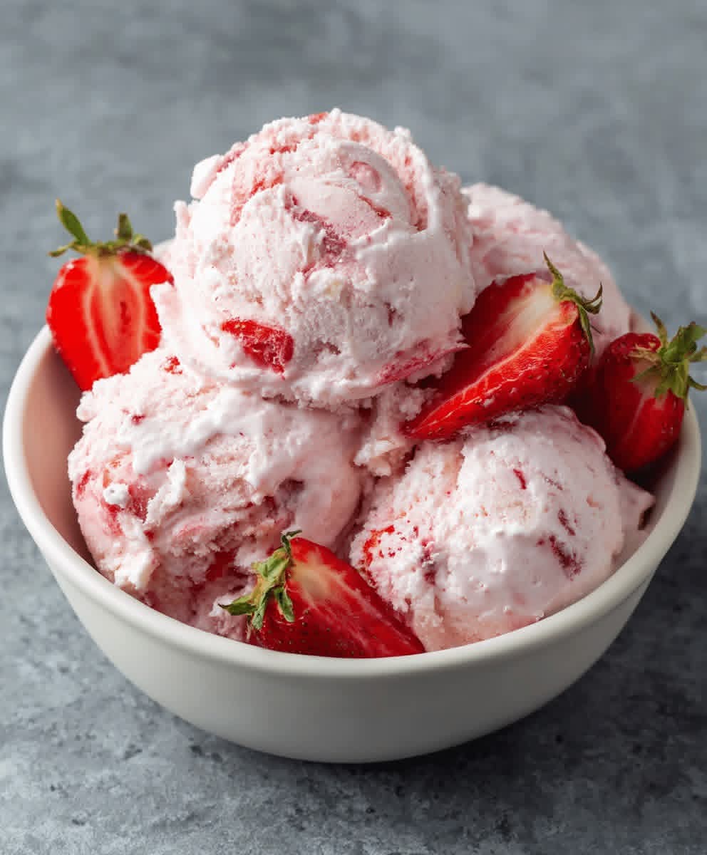No-Churn Strawberry Ice Cream 1