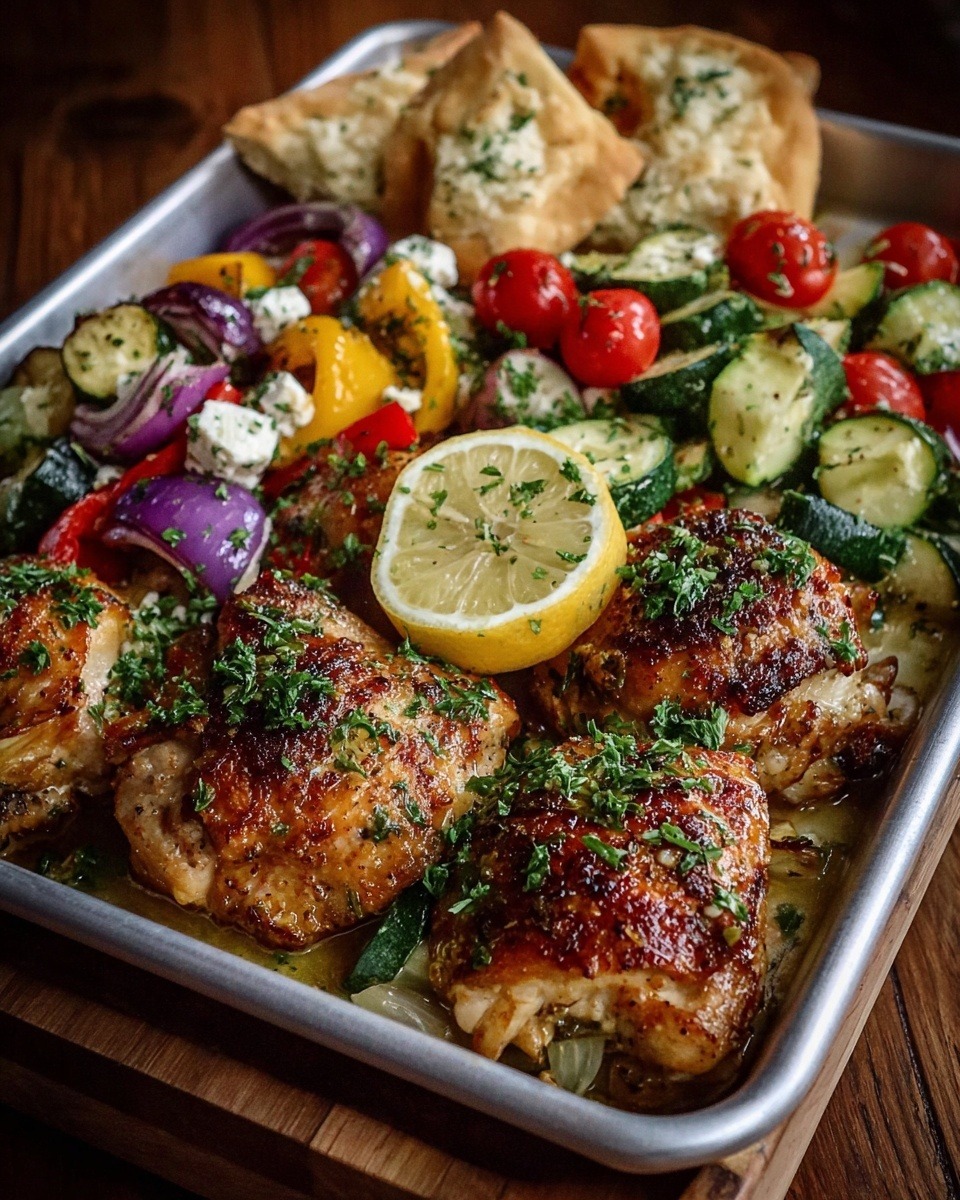 Mediterranean Sheet-Pan Lemon Chicken with Roasted Vegetables & Pita Chips 1
