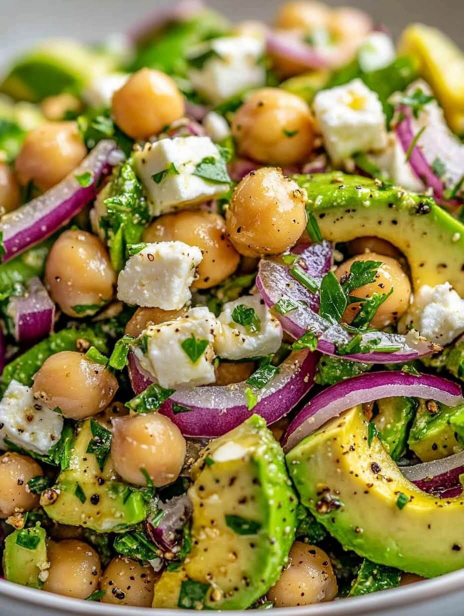 Mediterranean Chickpea Feta Avocado Salad 1