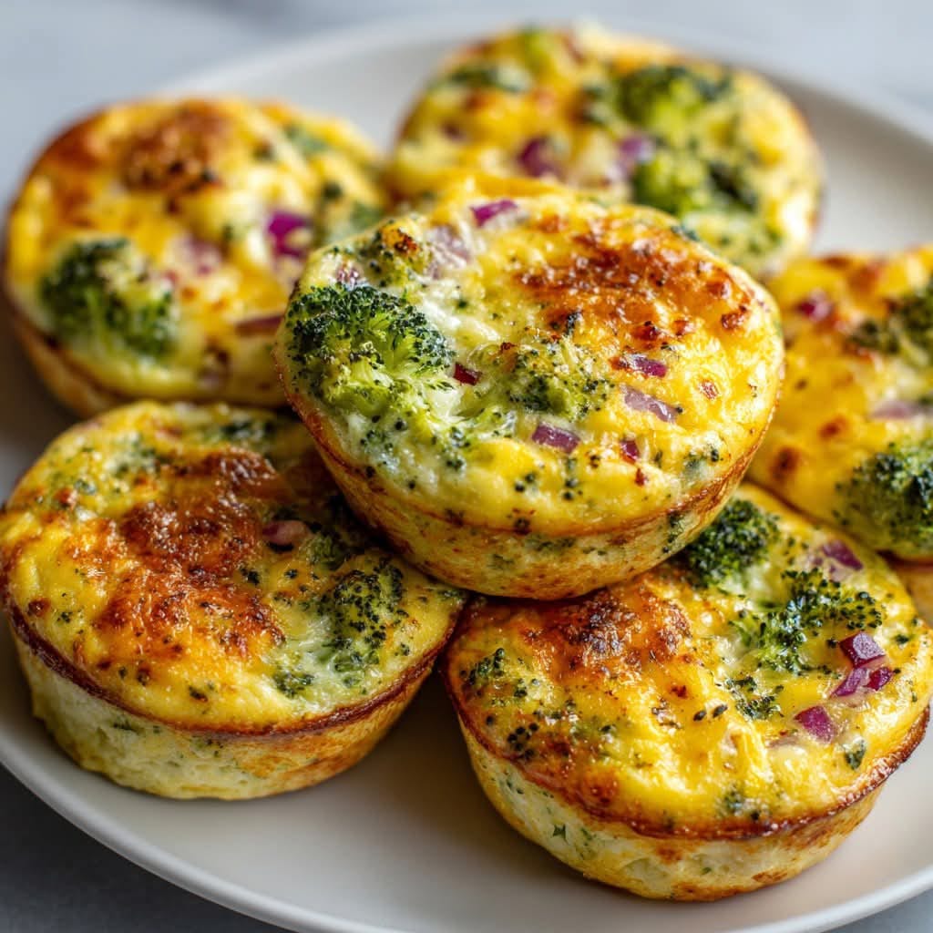 Mediterranean Broccoli & Cheese Mini Quiche (No Crust Needed) 1
