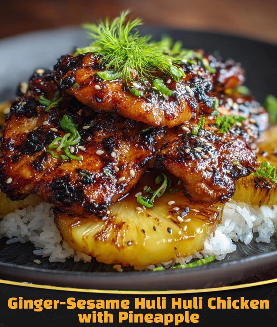 Mediterranean Ginger-Sesame Huli Huli Chicken with Pineapple 1