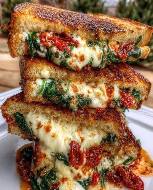 Sun-Dried Tomato, Spinach, and Ricotta Grilled Cheese 1