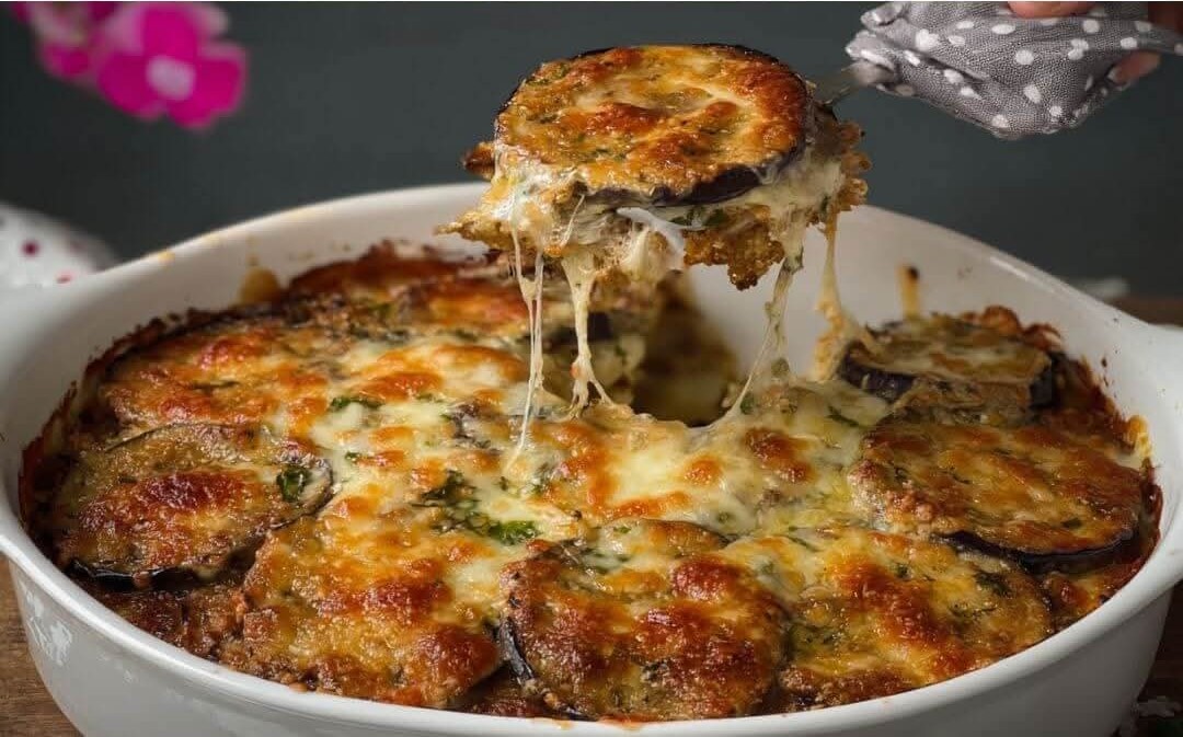 Mediterranean Crispy Baked Eggplant Casserole 1
