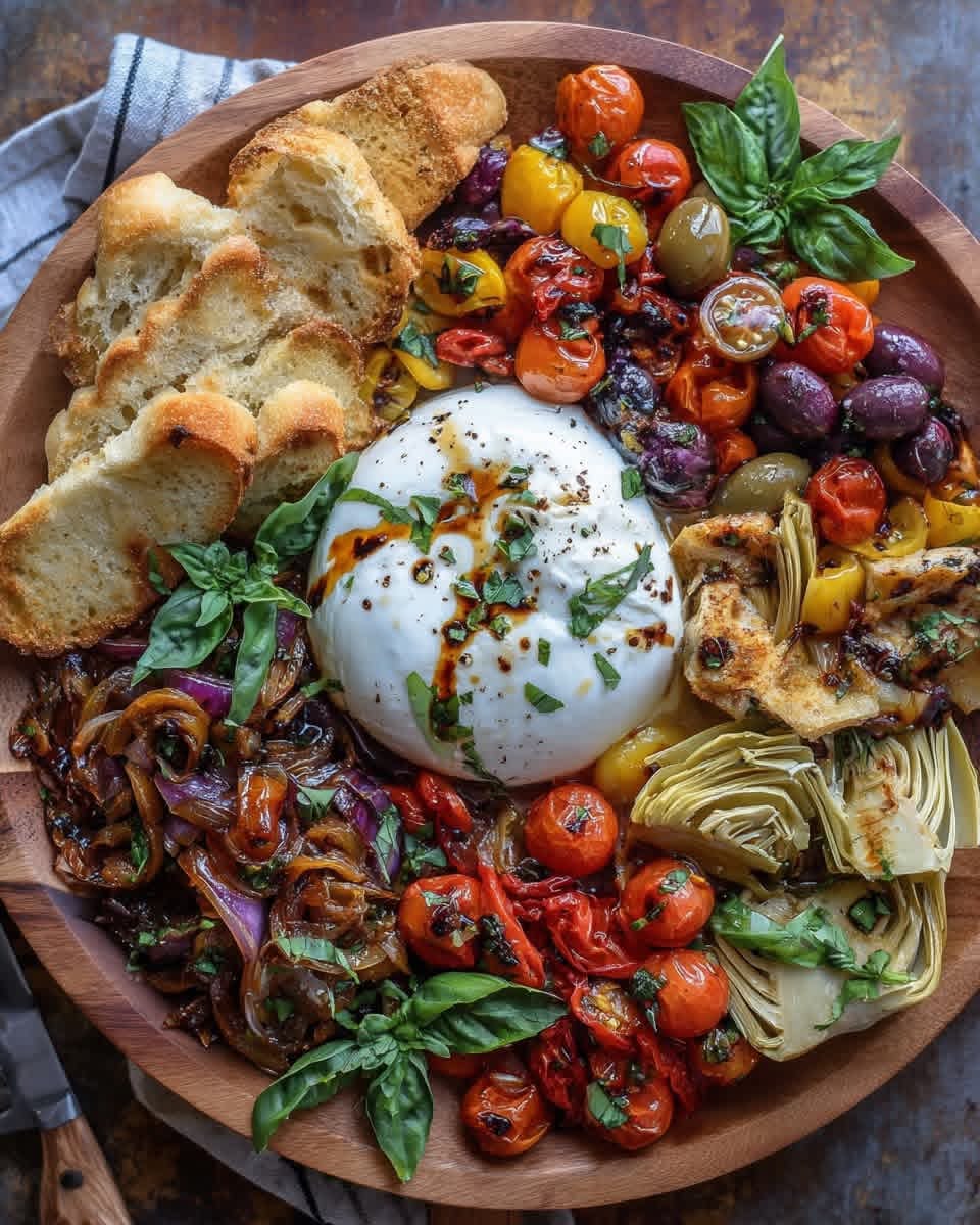 Mediterranean Burrata & Caramelized Onion Mediterranean Board 1