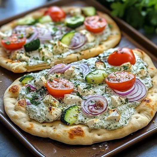 Mediterranean Tzatziki Chicken Pizza recipe 1