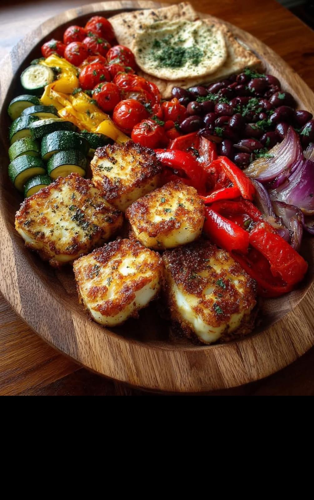 Mediterranean Greek Halloumi & Roasted Veggie Grazing Tray 1