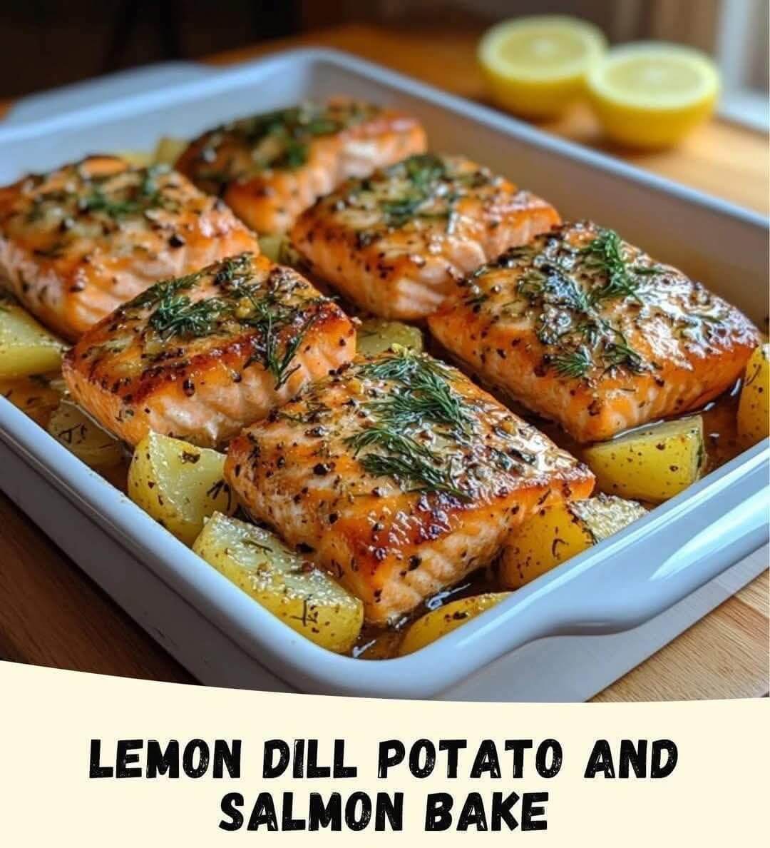 Mediterranean Lemon Dill Potato and Salmon Bake 1