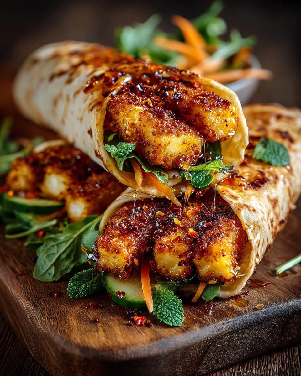 Mediterranean Crispy Baked Halloumi Wraps With Honey Drizzle 1