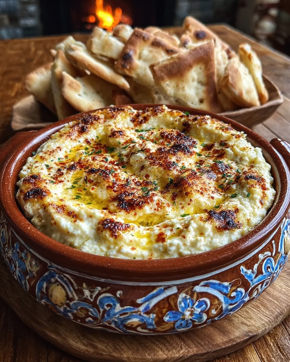 Mediterranean Roasted Garlic Ricotta Dip with Pita Chips 1
