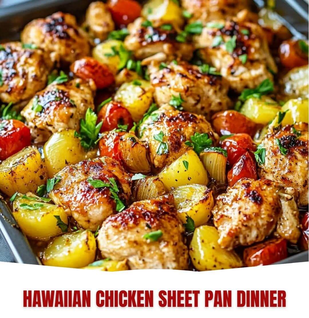 Mediterranean Hawaiian Chicken Sheet Pan Dinner 1