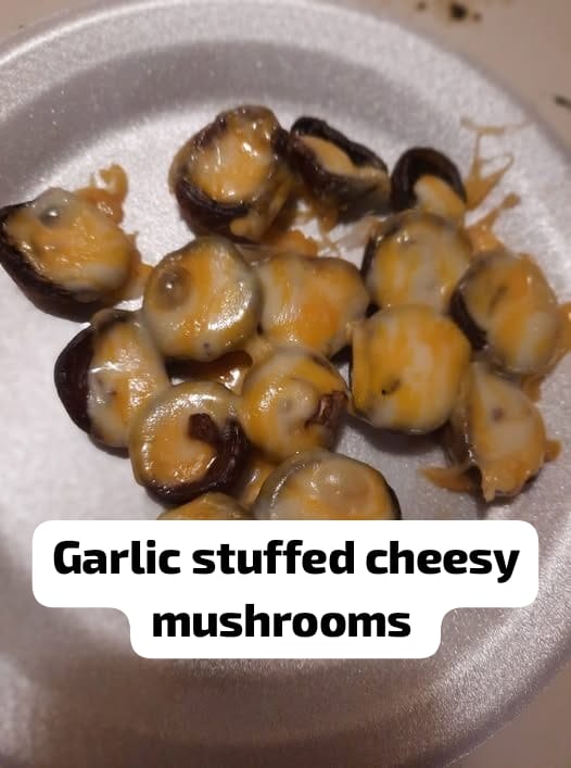 Garlic Stuffed Cheesy Mushrooms 1