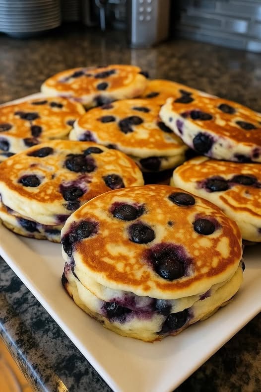 Fluffy Blueberry Protein Pancakes 1