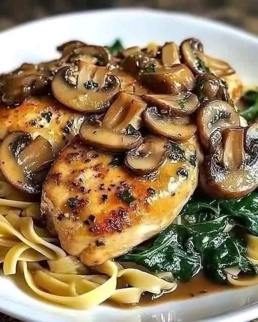 Savory Garlic Mushroom Chicken with Spinach 1
