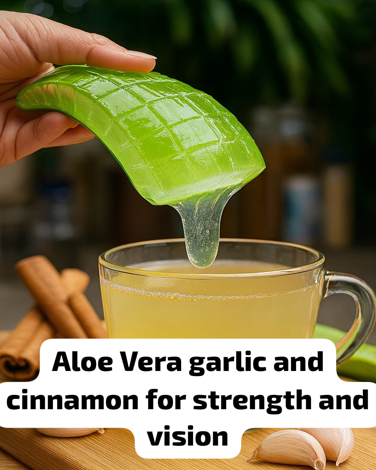 Grandma's Traditional Strength and Vision Tonic: Aloe Vera, Garlic, and Cinnamon 1