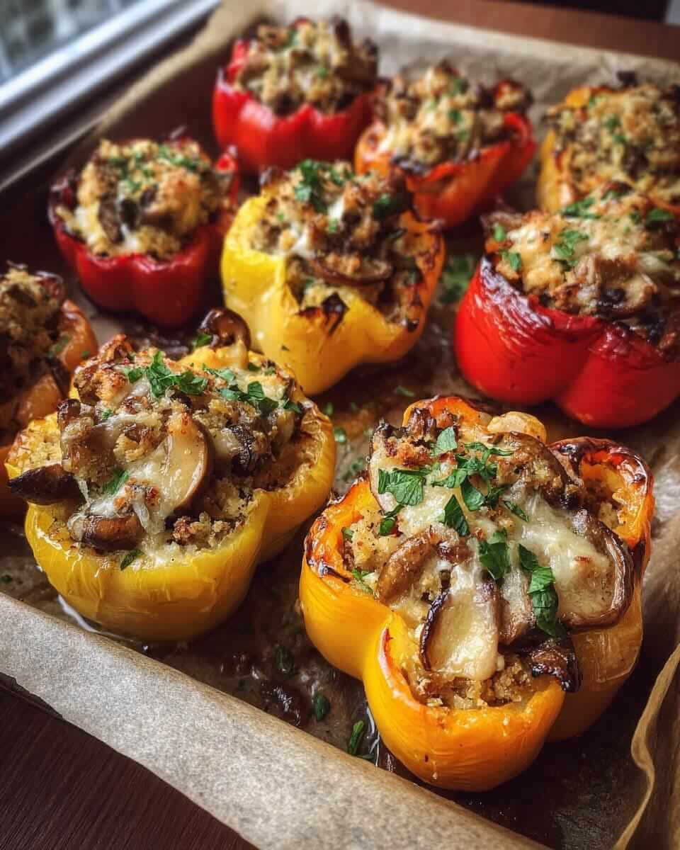 Mediterranean Chestnut & Mushroom Stuffed Mini Peppers 1