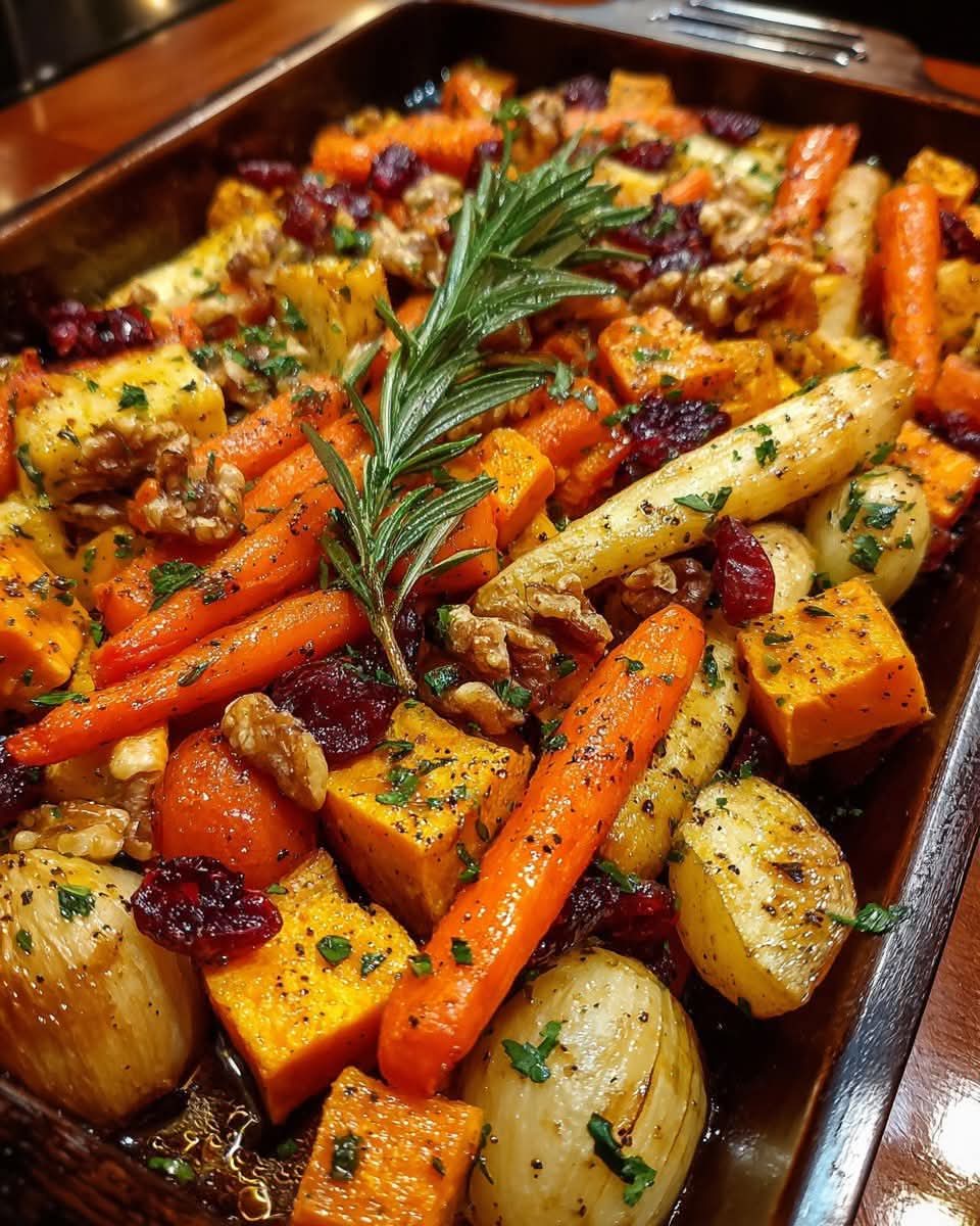 Mediterranean Maple Roasted Root Vegetables With Walnuts And Cranberries 1