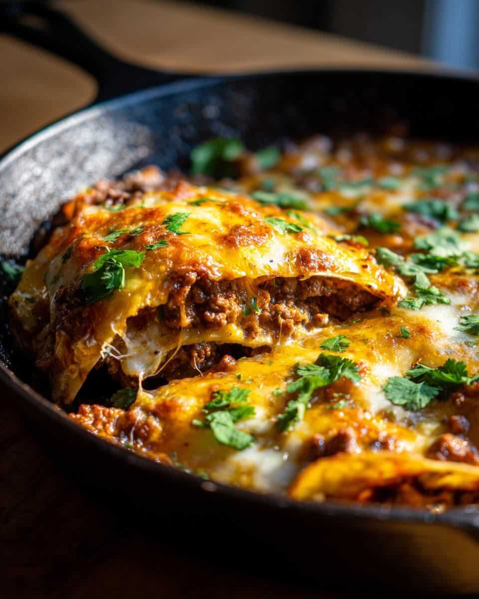 Mediterranean Skillet Green Chili Enchilada Bake 1