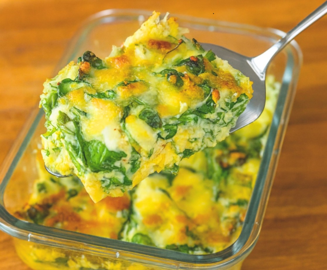 Mediterranean Spinach & Cottage Cheese Egg Bake 1