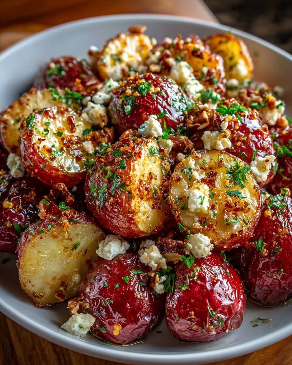 Mediterranean Caramelized Baby Red Potatoes With Maple Feta & Crunchy Pecans 1