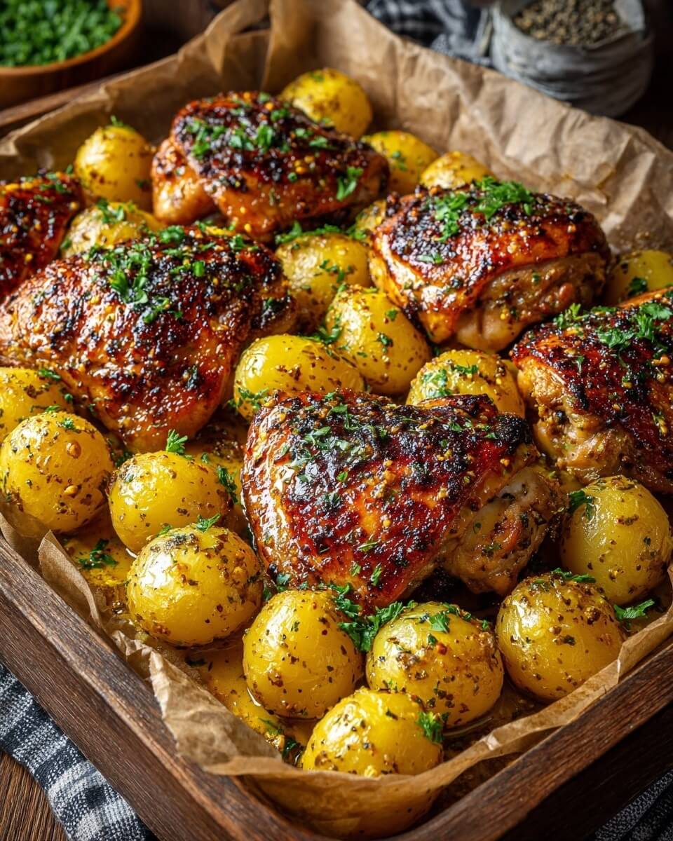Mediterranean Honey Mustard Chicken with Roasted Potatoes 1