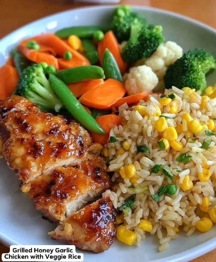Mediterranean Grilled Honey Garlic Chicken with Veggie Rice 1