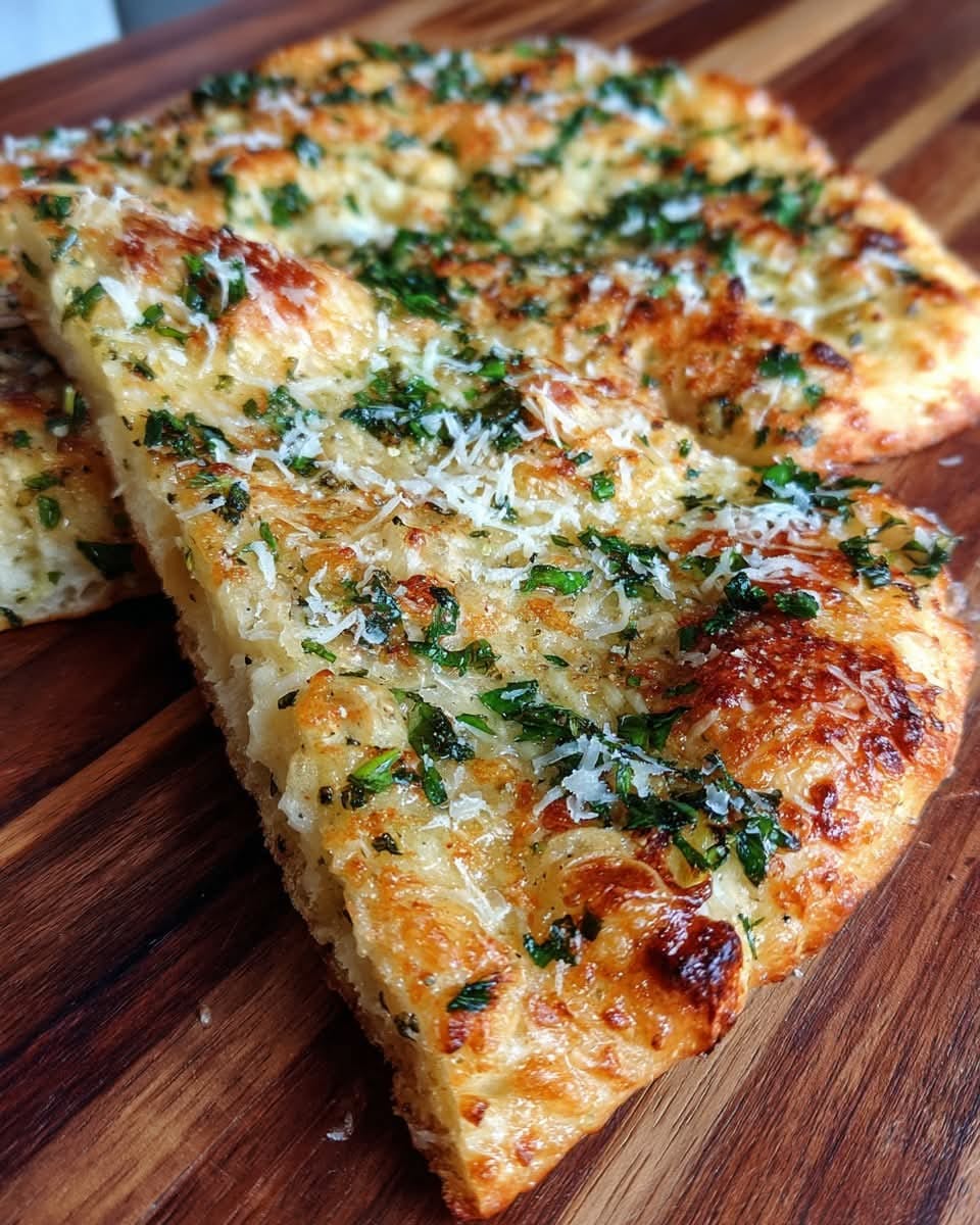Mediterranean Roasted Garlic & Herb Flatbread with Parmesan 1