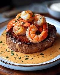 Elegant Filet Mignon with Shrimp and Lobster Cream Sauce for a Surf-and-Turf Dinner 1