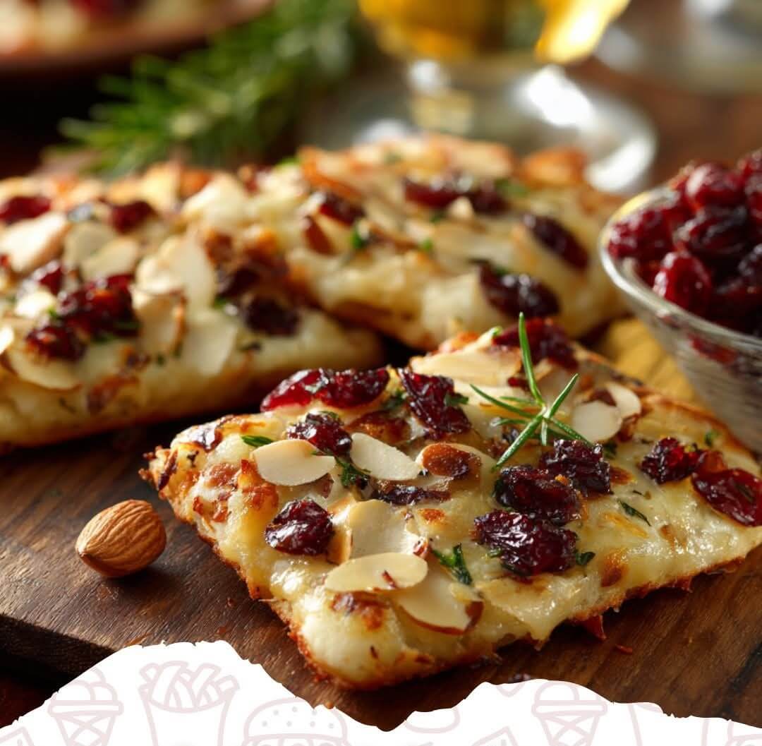 Mediterranean Festive Brie Cranberry Flatbread With Toasted Walnuts And Hot Honey Glaze 1