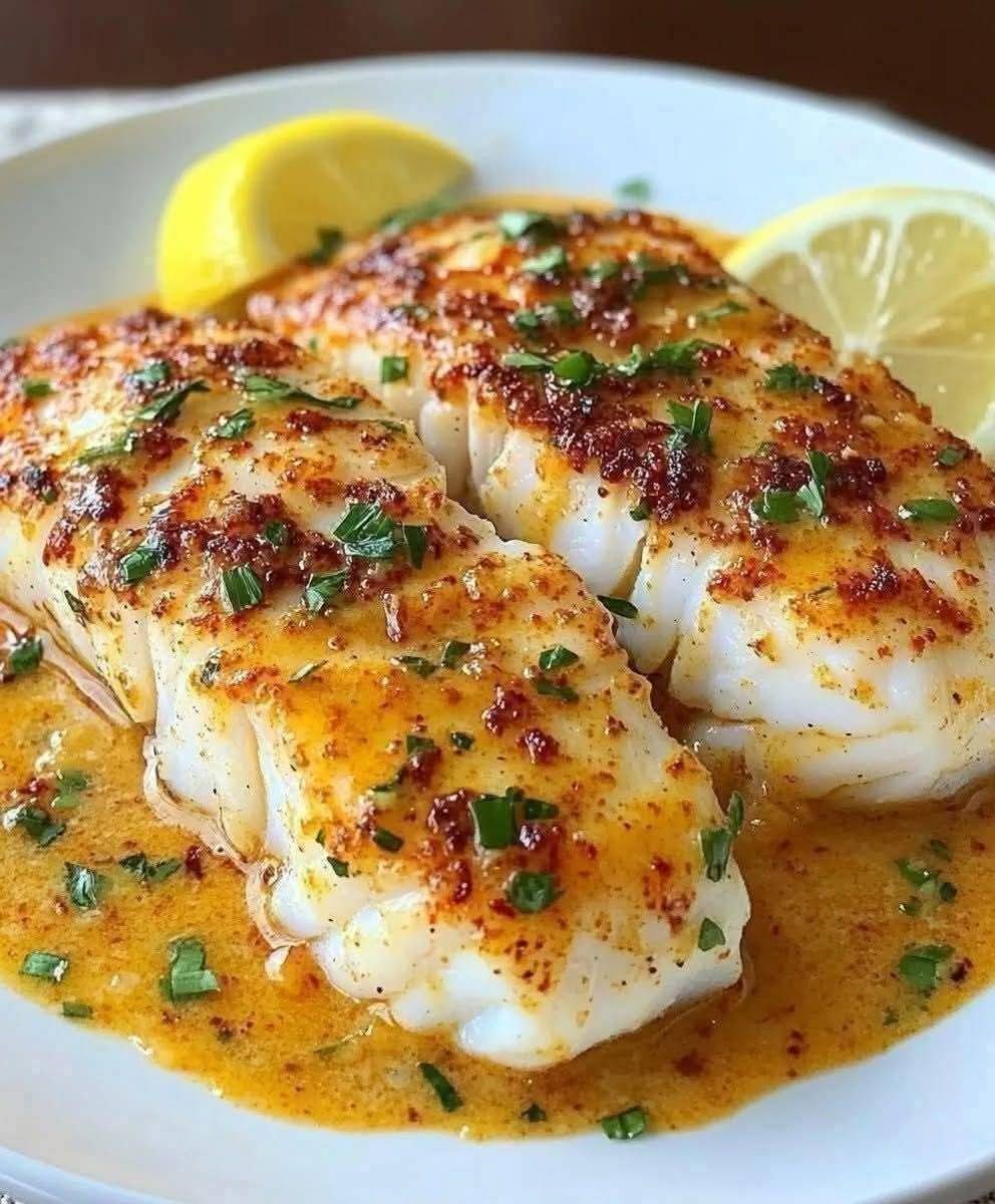 Mediterranean Pan Fried Cod With Lemon Butter Sauce 1