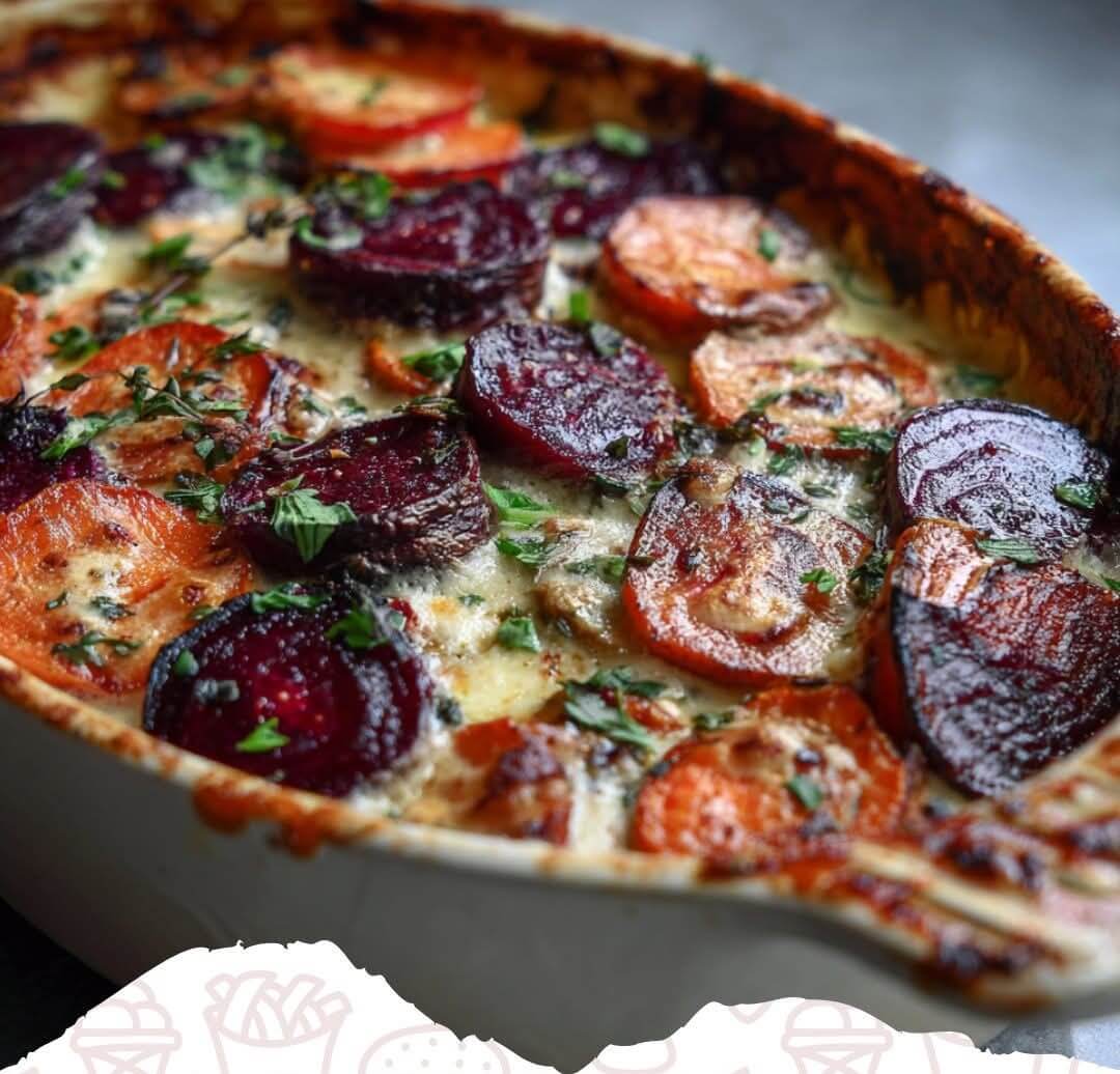 Mediterranean Maple Glazed Gruyere Sweet Potato And Hot Honey Yam Gratin 1