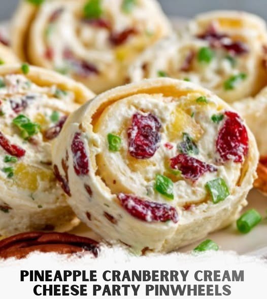 Mediterranean Pineapple Cranberry Cream Cheese Party Pinwheels 1