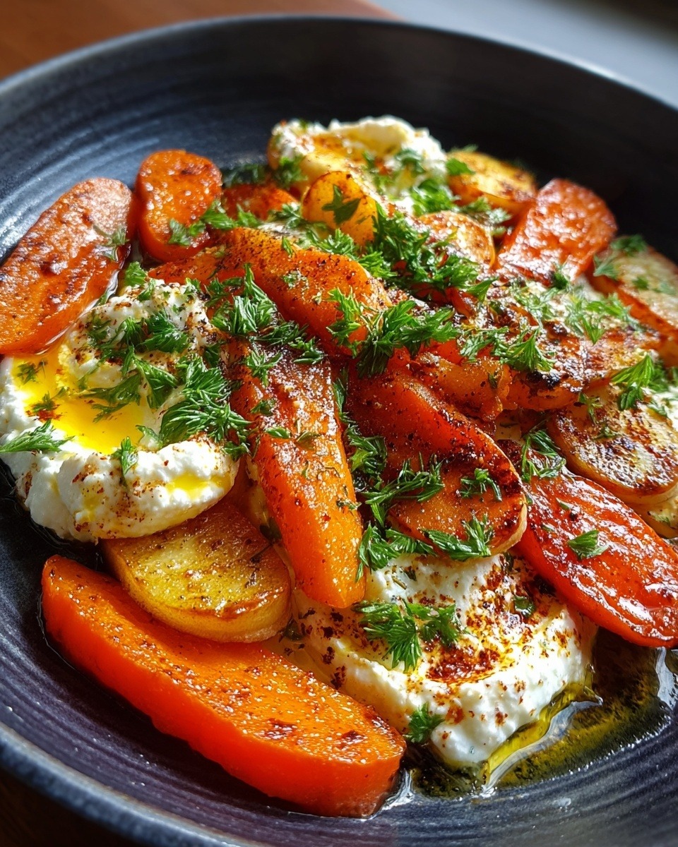 Mediterranean Skillet Carrots & Apples with Whipped Feta and Ginger Honey 1