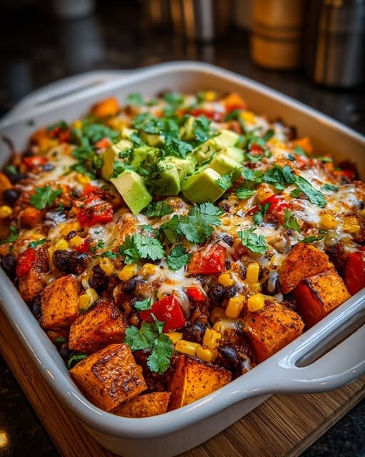 Mediterranean Sweet Potato Black Bean Casserole 1