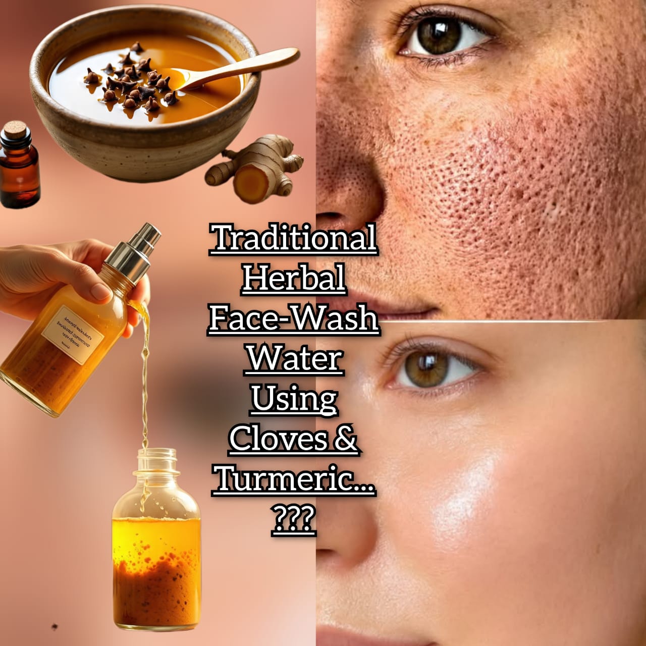 Traditional Herbal Face-Wash Water Using Cloves And Turmeric 1