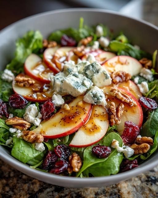 Mediterranean Apple Walnut Salad with Maple Dijon Vinaigrette 1