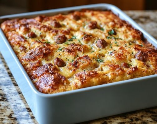 Mediterranean Savory bread pudding 1