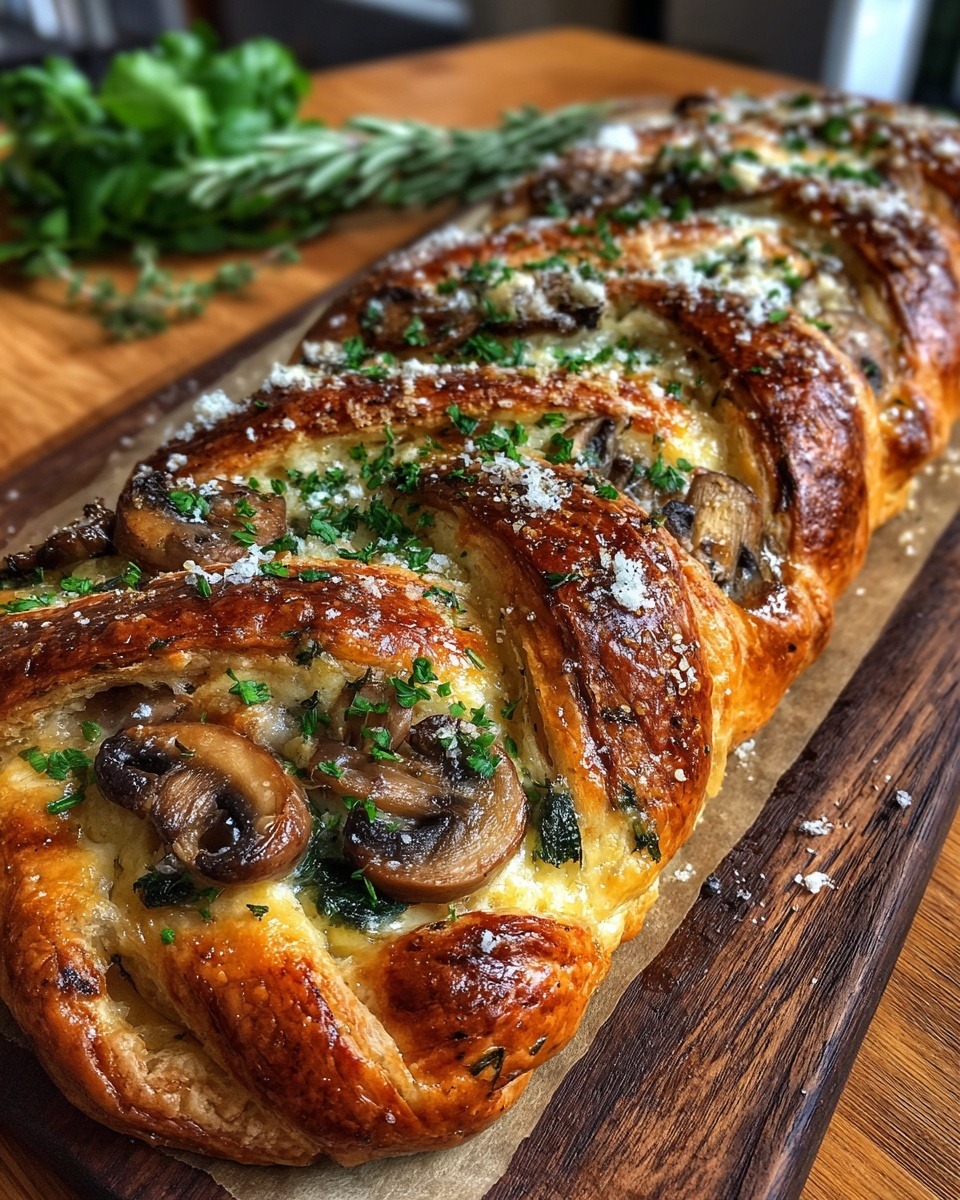 Mediterranean Herbed Mushroom & Gruyère Pastry Plait 1