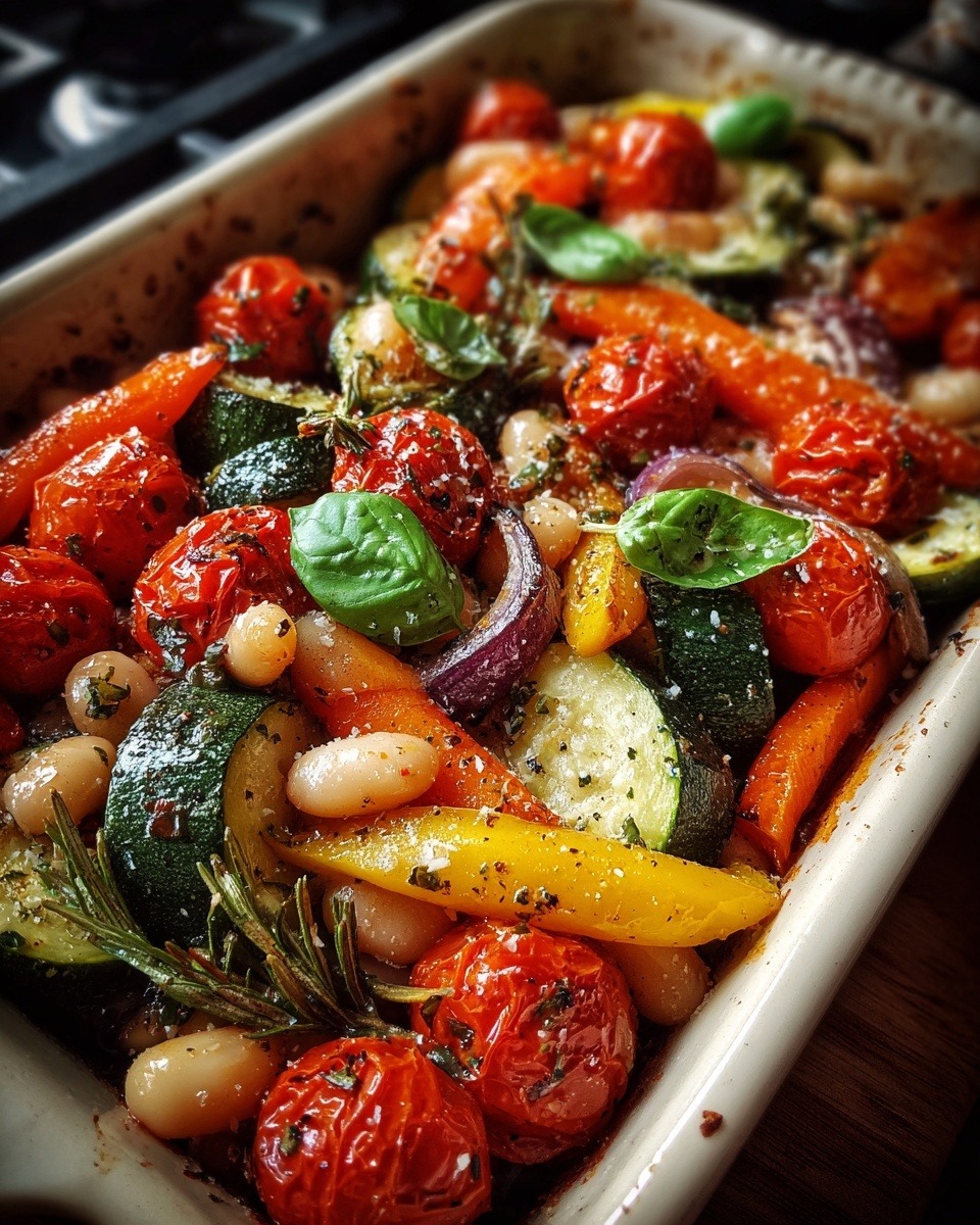 Mediterranean Rustic Roasted Vegetable & Cannellini Bean Bake 1