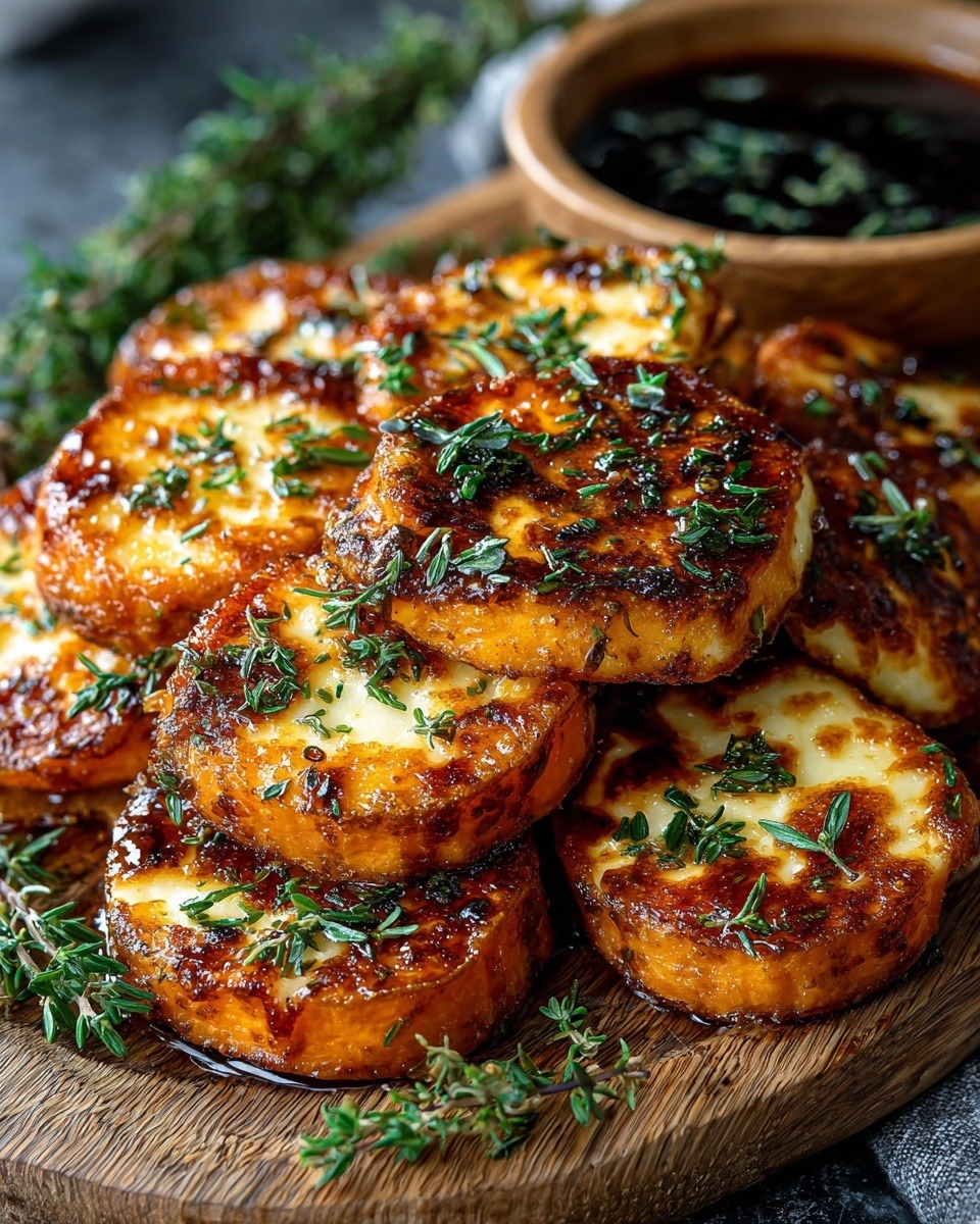 Mediterranean Roasted Sweet Potato Rounds with Honey & Halloumi 1