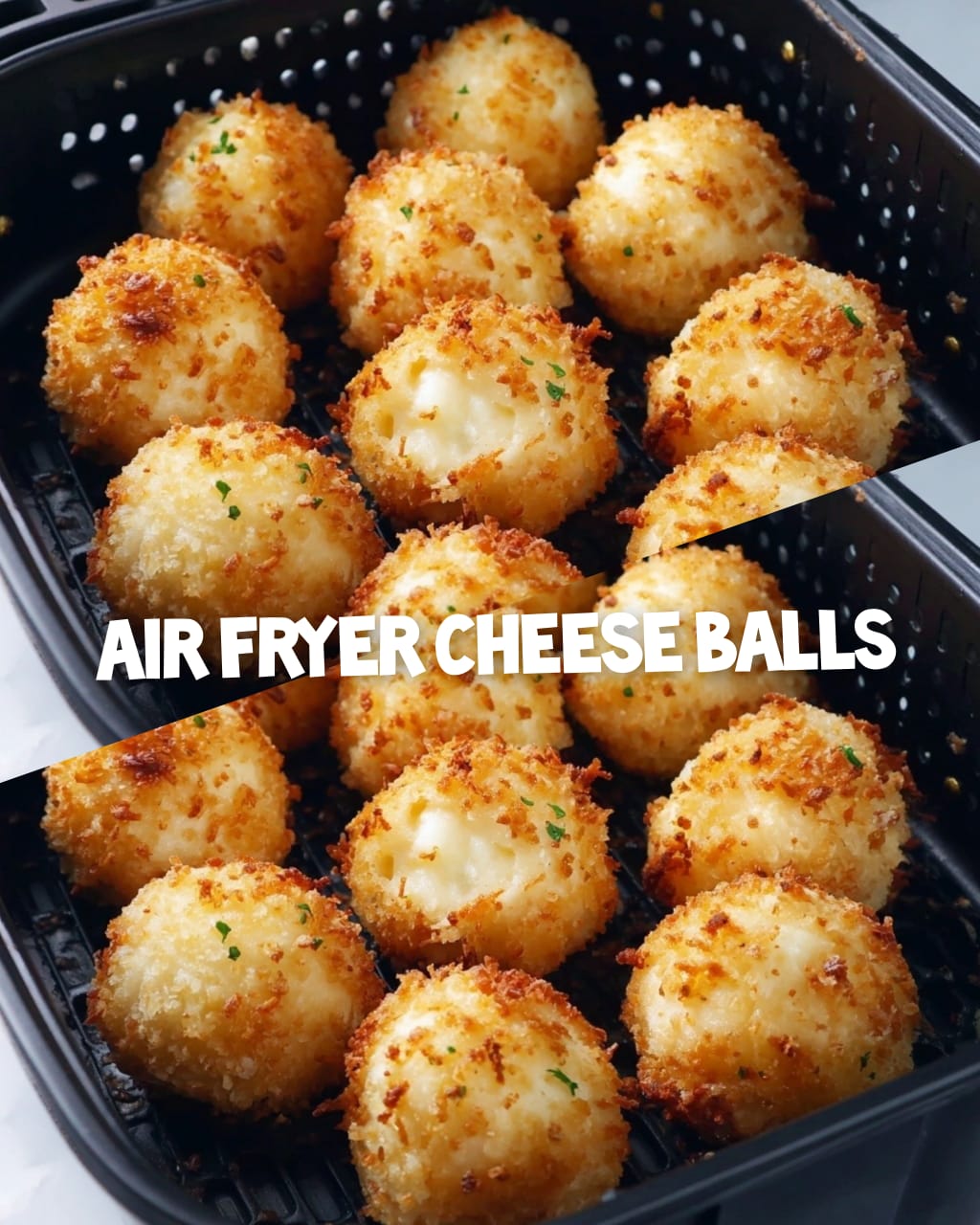 Golden Air Fryer Cheese Balls 1