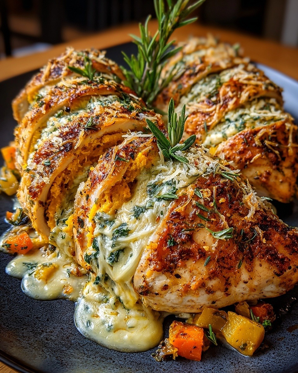 Mediterranean Oven-Roasted Chicken Breast Stuffed with Creamy Pumpkin, Root Vegetables, and Melted Cheese 1