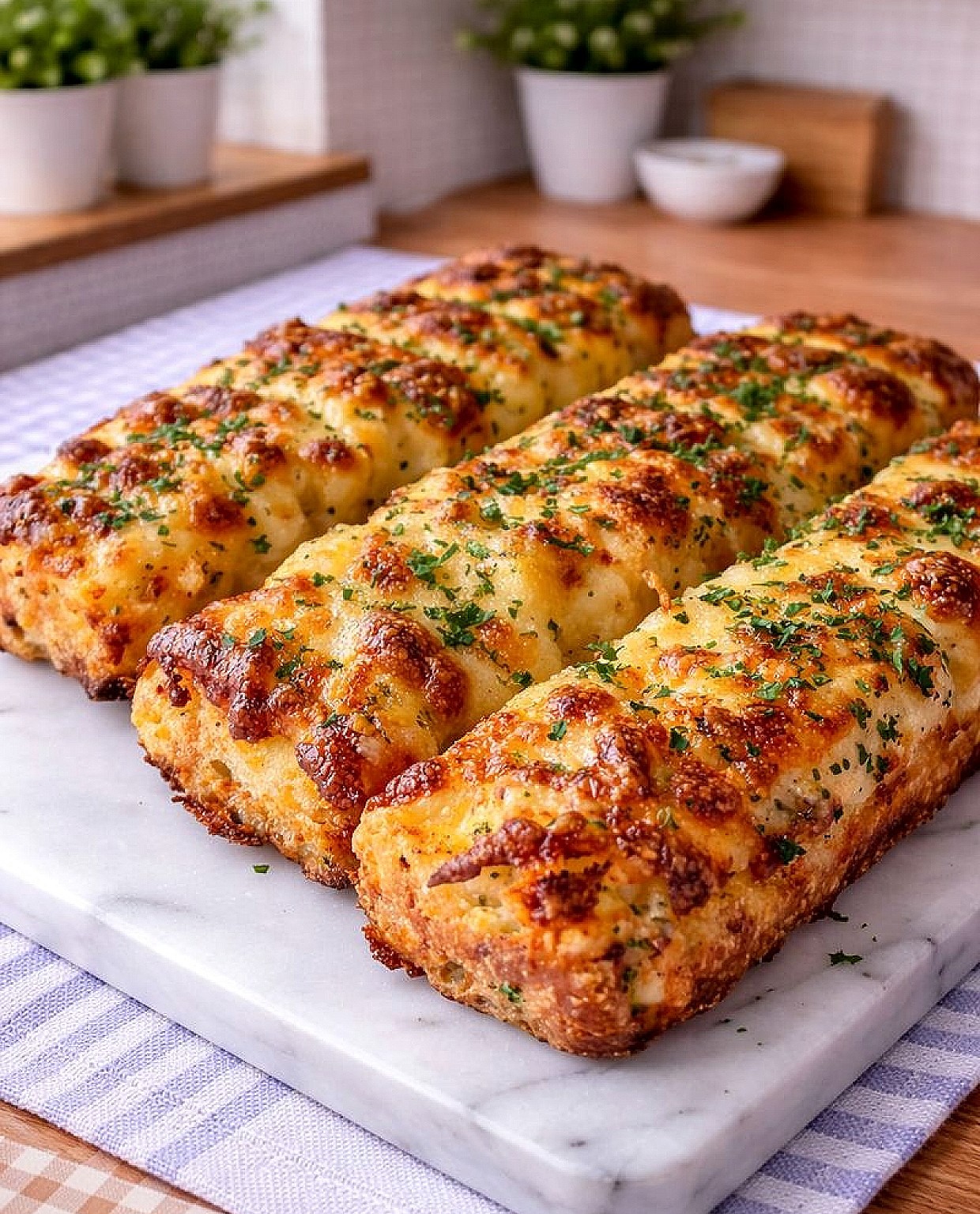 Mediterranean Cheesy Garlic Pull Apart Bread 1
