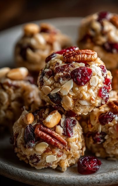 Festive Cranberry Pecan Praline Cookies (No-Bake) 1