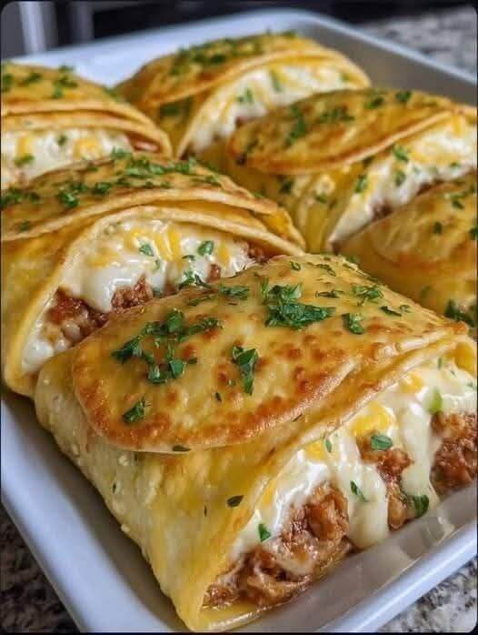 Cheesy Baked Tortilla Wraps with Ground Beef 1