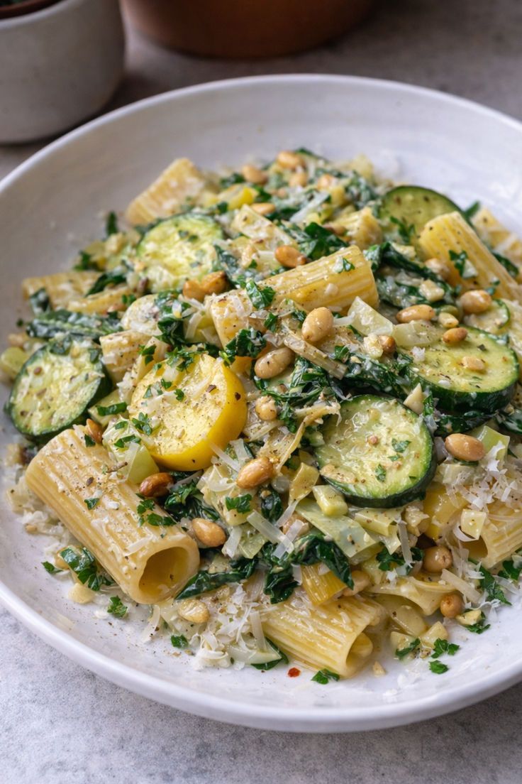 Lemon Zucchini Rigatoni with Parmesan 1